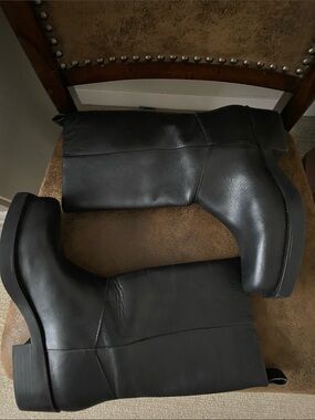 Zara Limited Edition Genuine Leather Airfit OrtholiteMid-Calf Square Toe Boot 39
